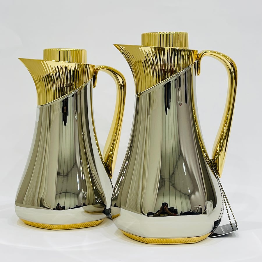 Dana set of 2 thermos flasks, silver and gold