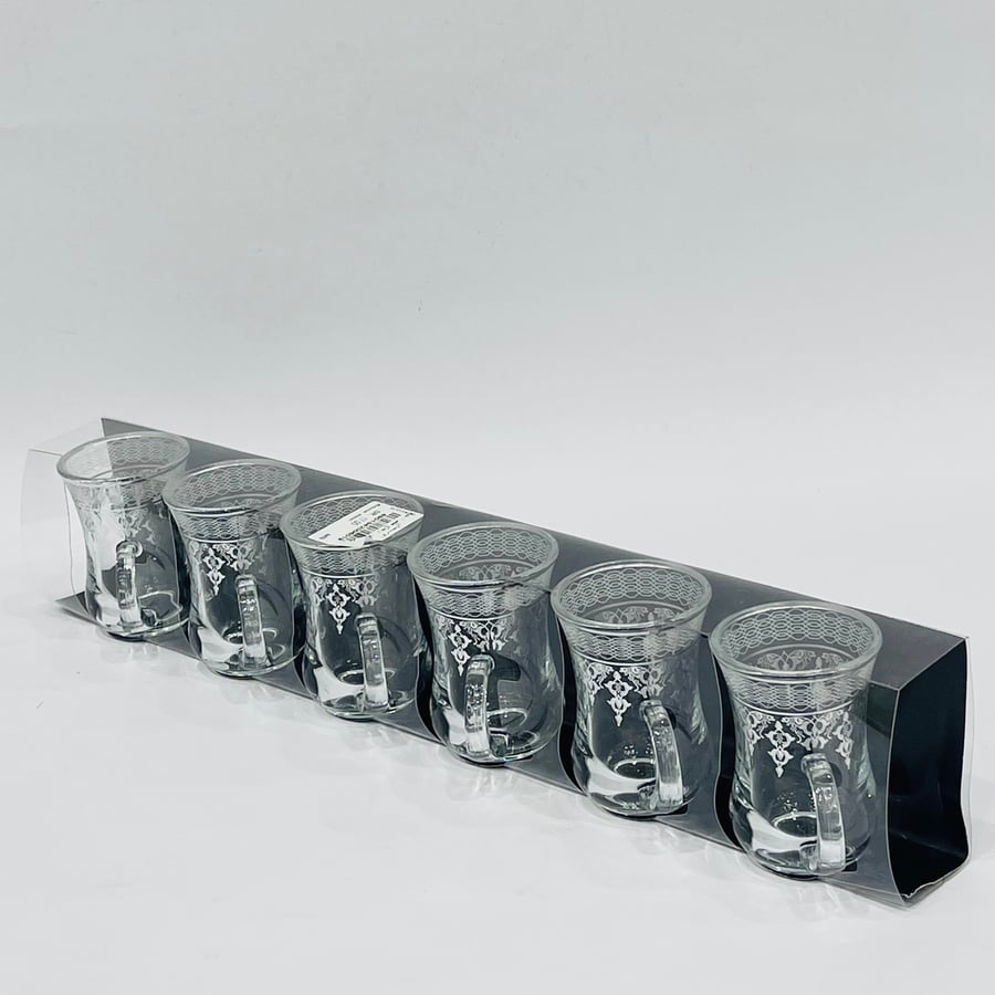 Set of 6 glass tea cups