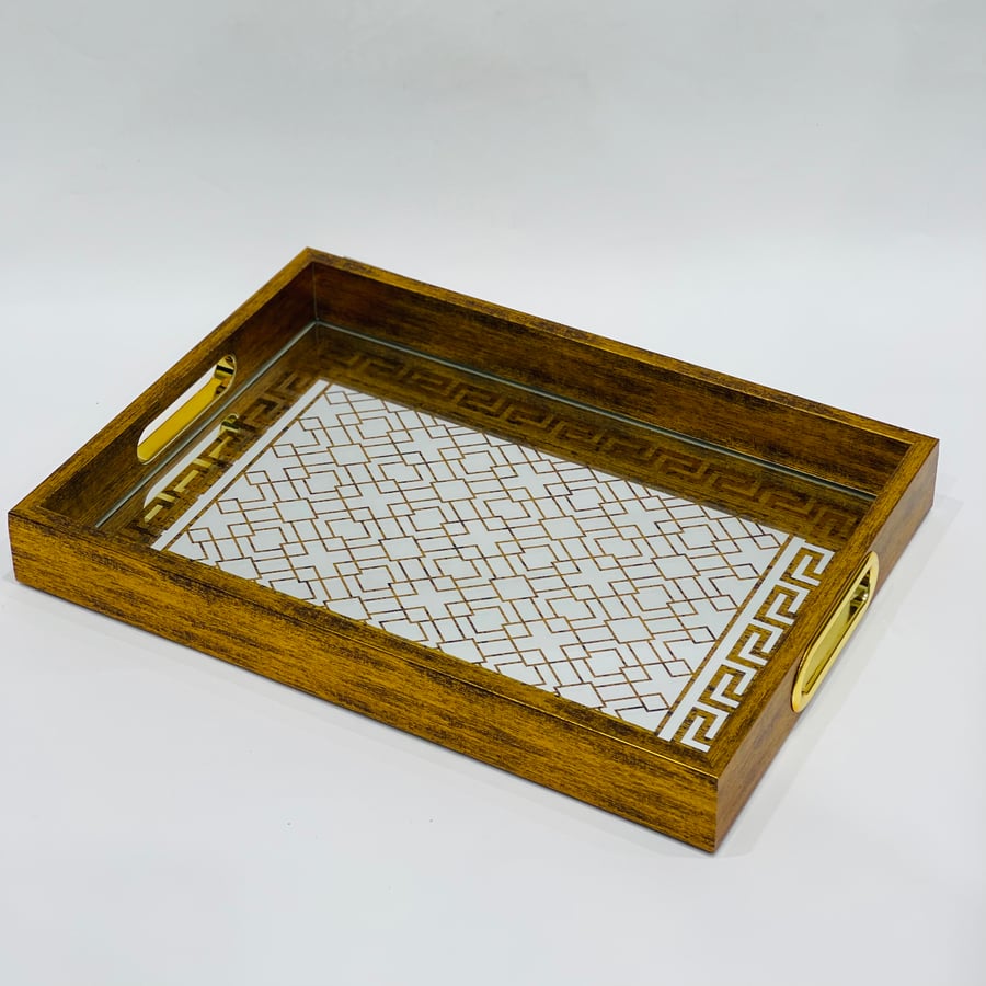 طوفرية تقديم ذهبي مستطيل 40*30 سم