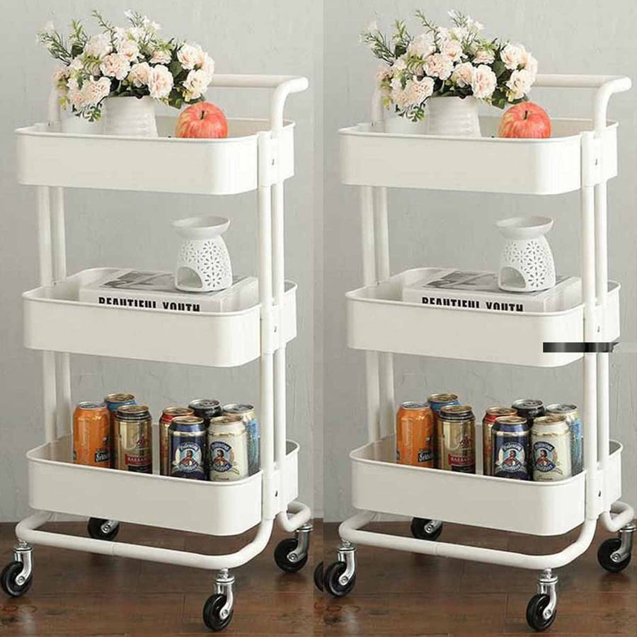 Onion rack 3 layers reinforced plastic white color