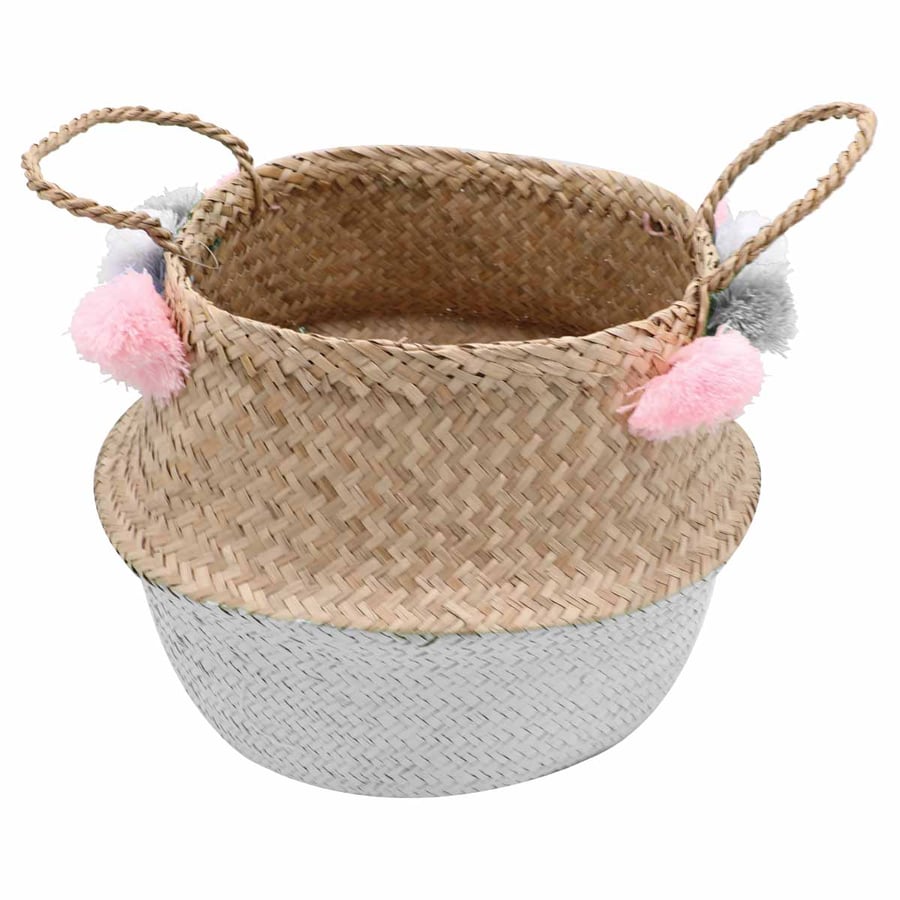 Round woven basket size 27 cm width * 25 cm height