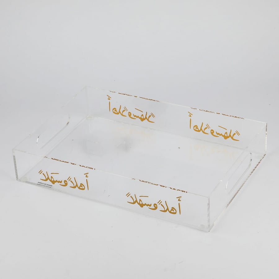 طوفرية اكراليك مستطيل  شفاف  مقاس 30*20 سم