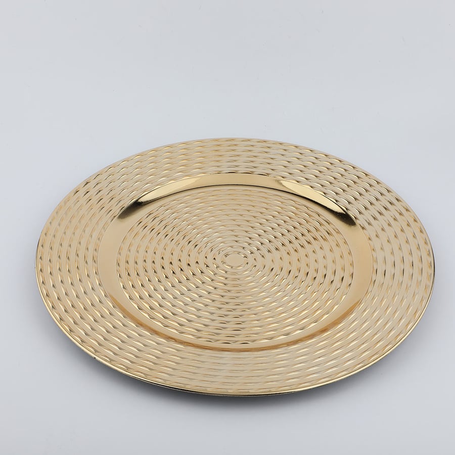 Golden plastic tray 33cm size