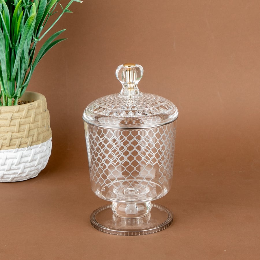 Silver acrylic embroidery, decorated, 12 cm