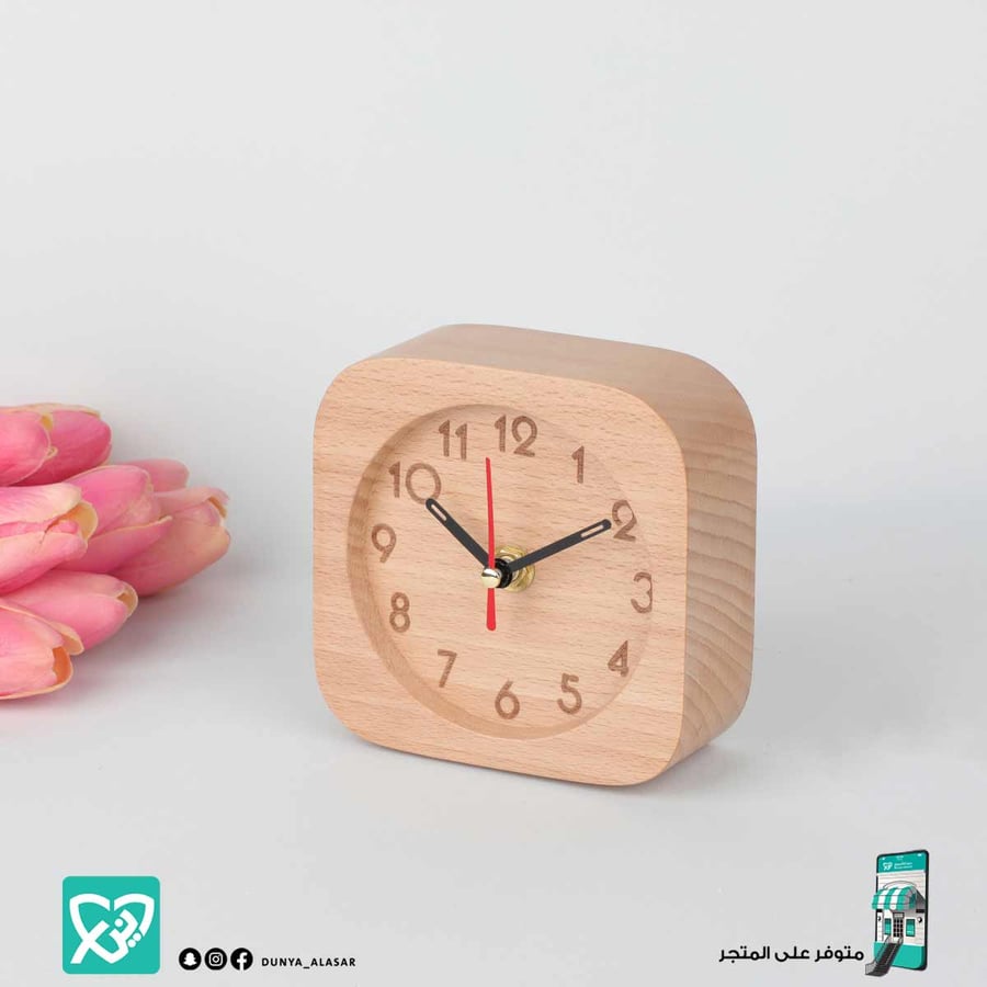 ساعة حائط خشبي  مقاس 12 سم