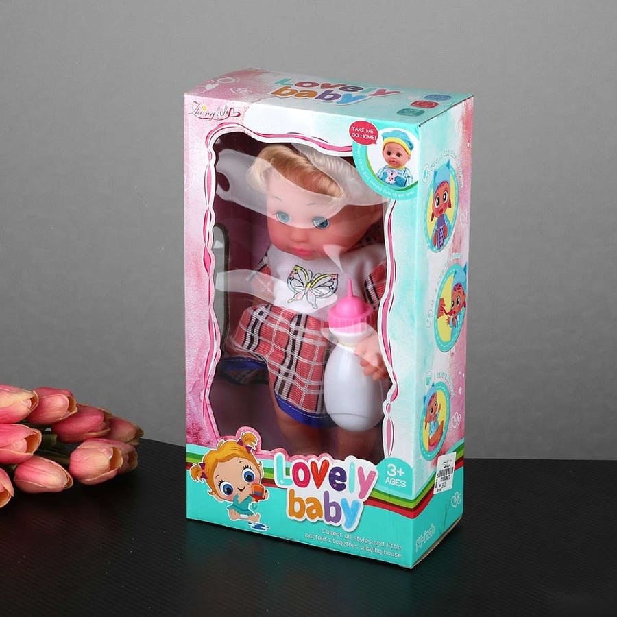 Baby doll toy with bottle