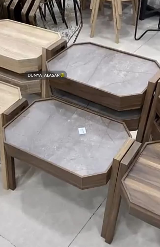 طقم طاولة خدمة خشب 3 حبة