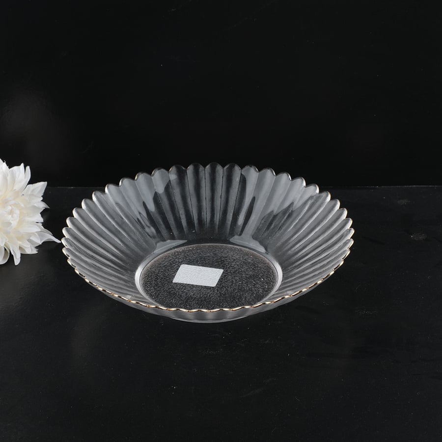 Glass plate with gold line, 24 cm size