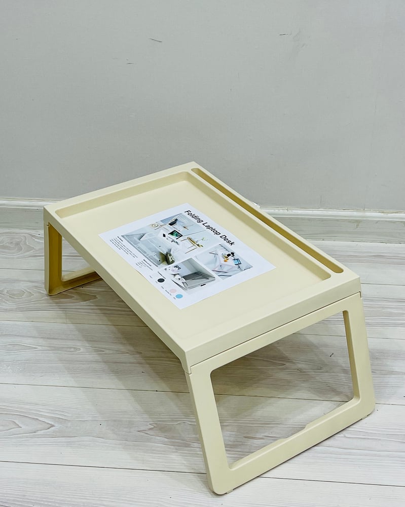 Laptop table plastic color beige size 54*36*28 cm