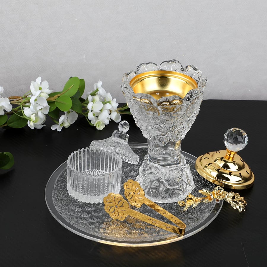 طقم مبخرة 3 قطع كرستال