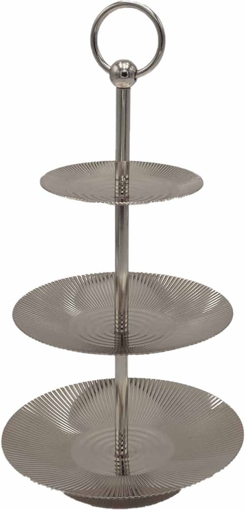 Small silver three-story sweets carrier