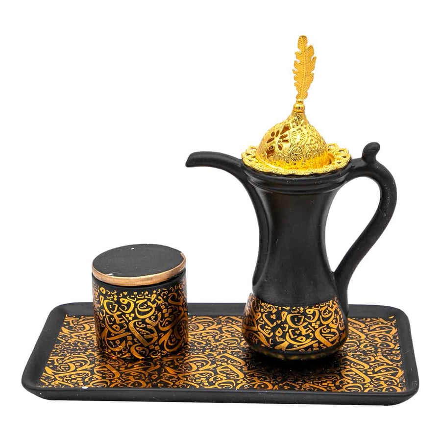 طقم مبخره على شكل دلة ارتفاع 21 سم