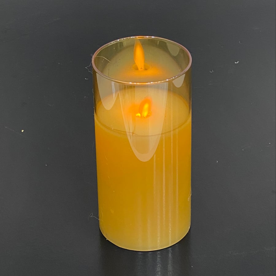 A luminous candle with battery, glass, size 12cm