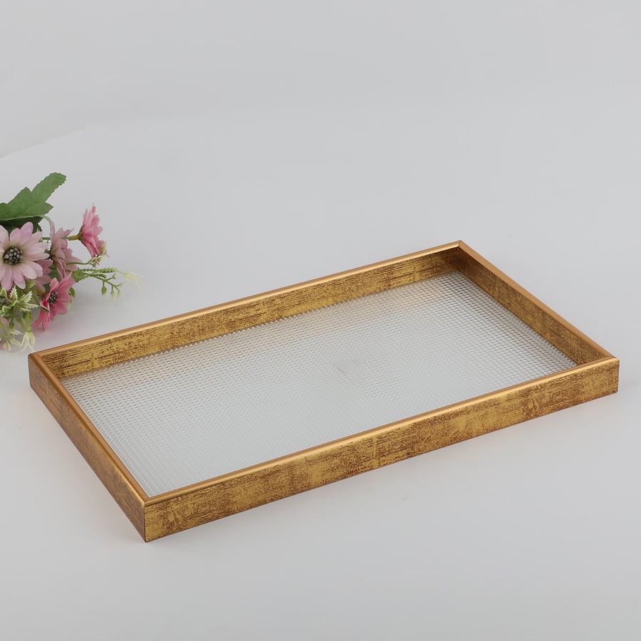 تبسي زجاج شفاف مستطيل مقاس 20*35سم