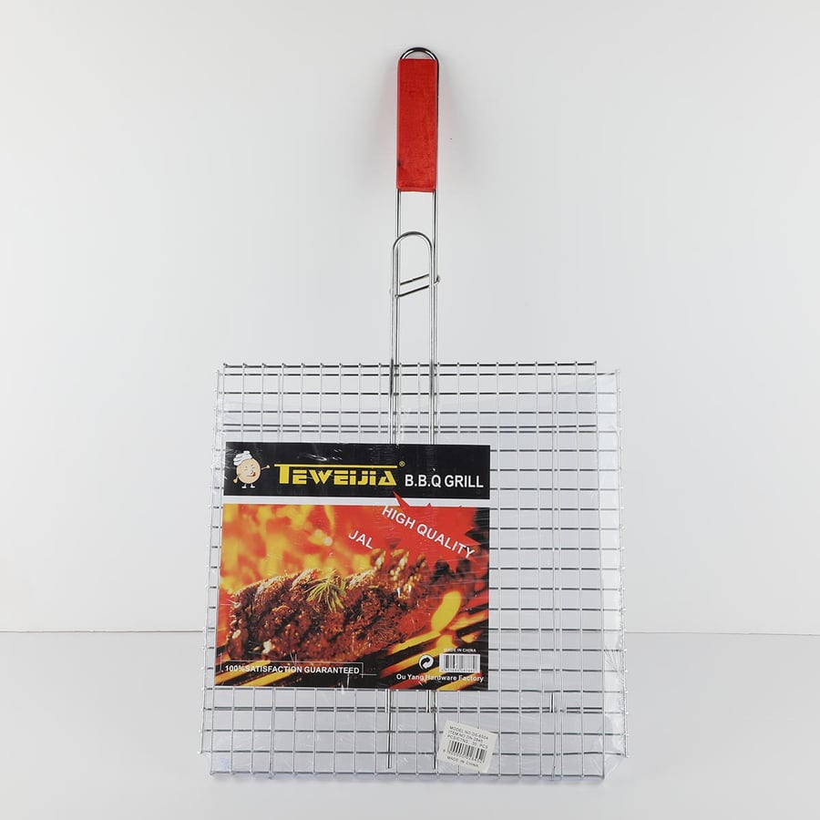 Double stainless steel mesh with wooden handle 32*60cm
