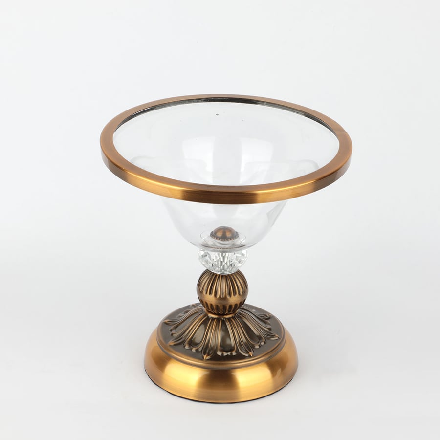 Glass plate with steel base, size 20*20 cm