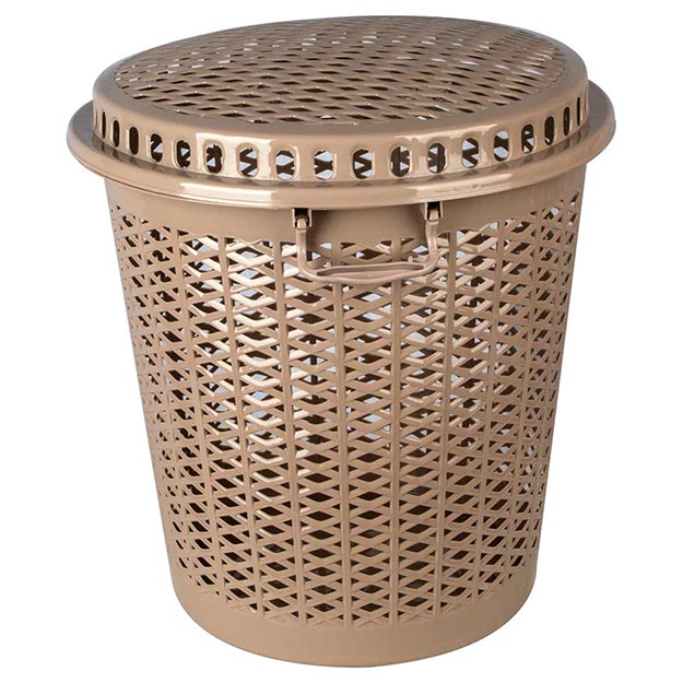 Deep round plastic basket in multiple colors