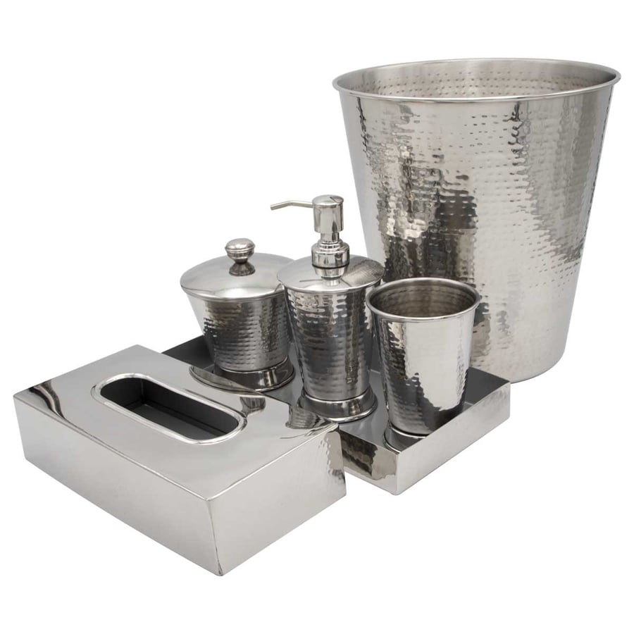 Silver 6-piece Indian decorated bathroom set