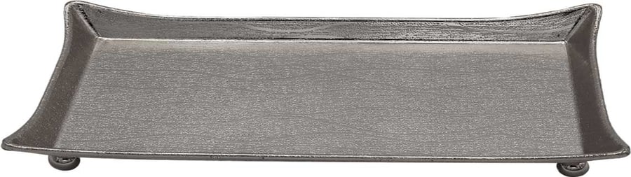 Rectangular silver serving tray decorated with a base 32*13 cm