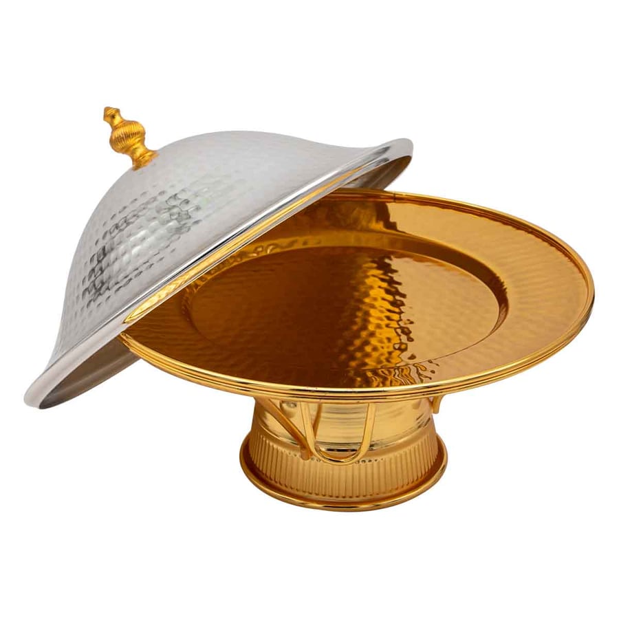 Golden date palm with a silver base and lid, 20 cm size