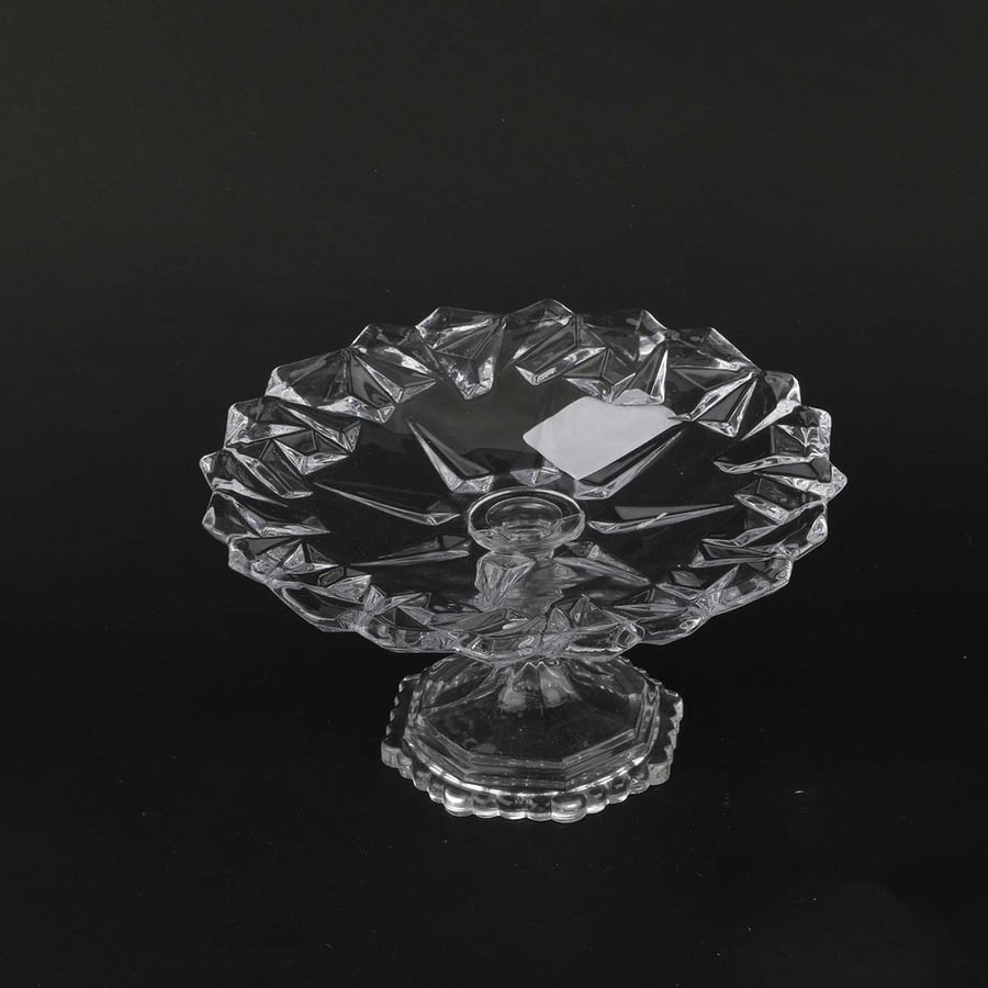 Glass dessert plate with a base, size 9*18 cm