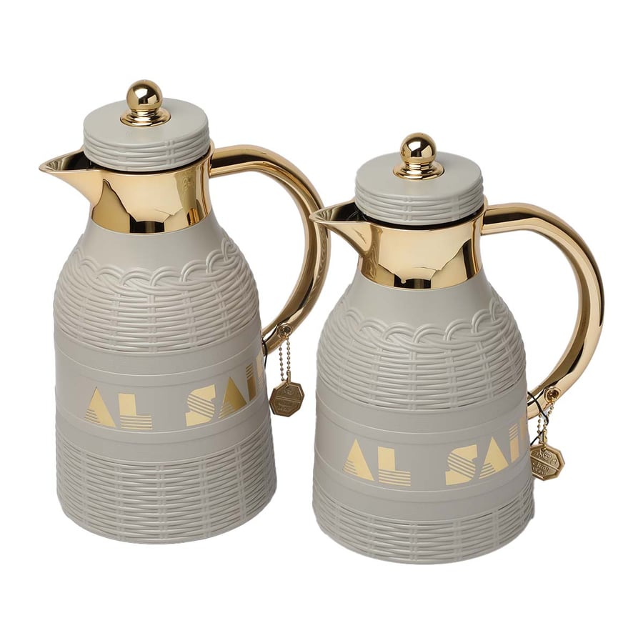 طقم ترامس طلة رمادي مع ذهبي  1L+1L
