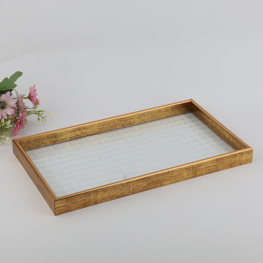 تبسي زجاج شفاف مستطيل مقاس 20*35سم