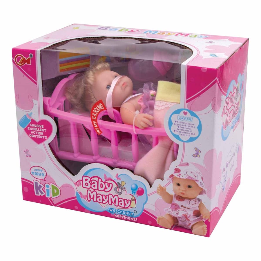 Bed with a doll for children