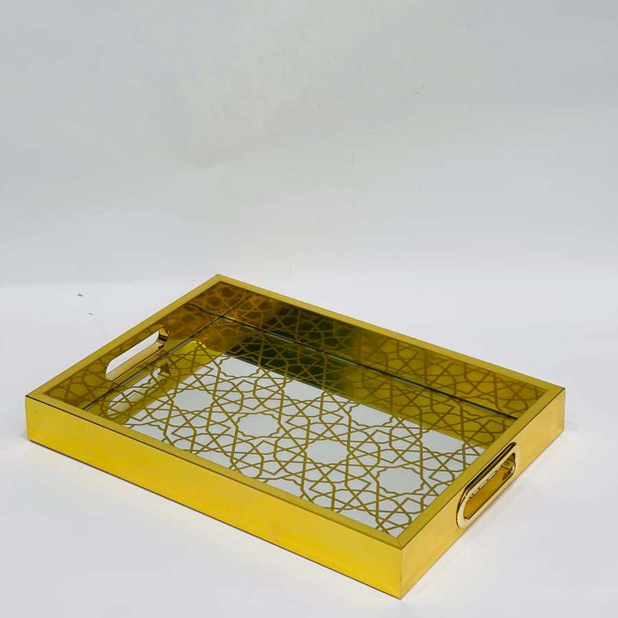 طوفرية مستطيل ذهبي مقاس 35*25 سم
