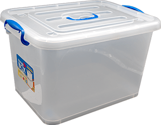 Plastic storage box with wheels, easy to move, 60 liters
