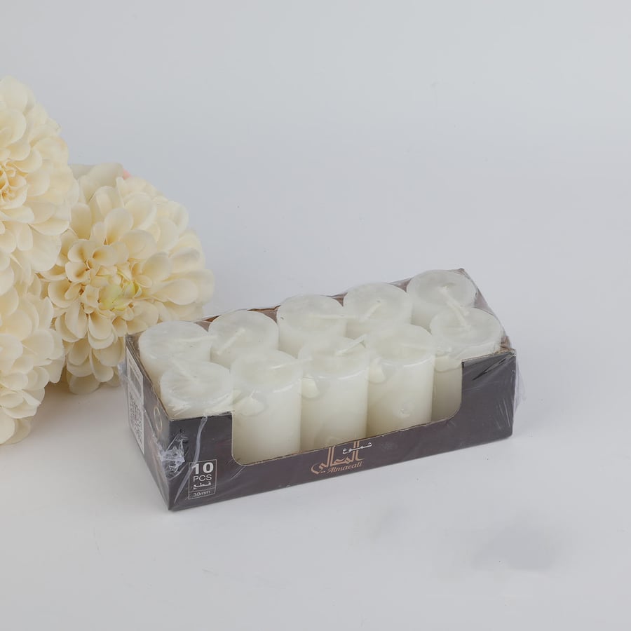 شمع  غير معطرة  10حبه مقاس 6سم