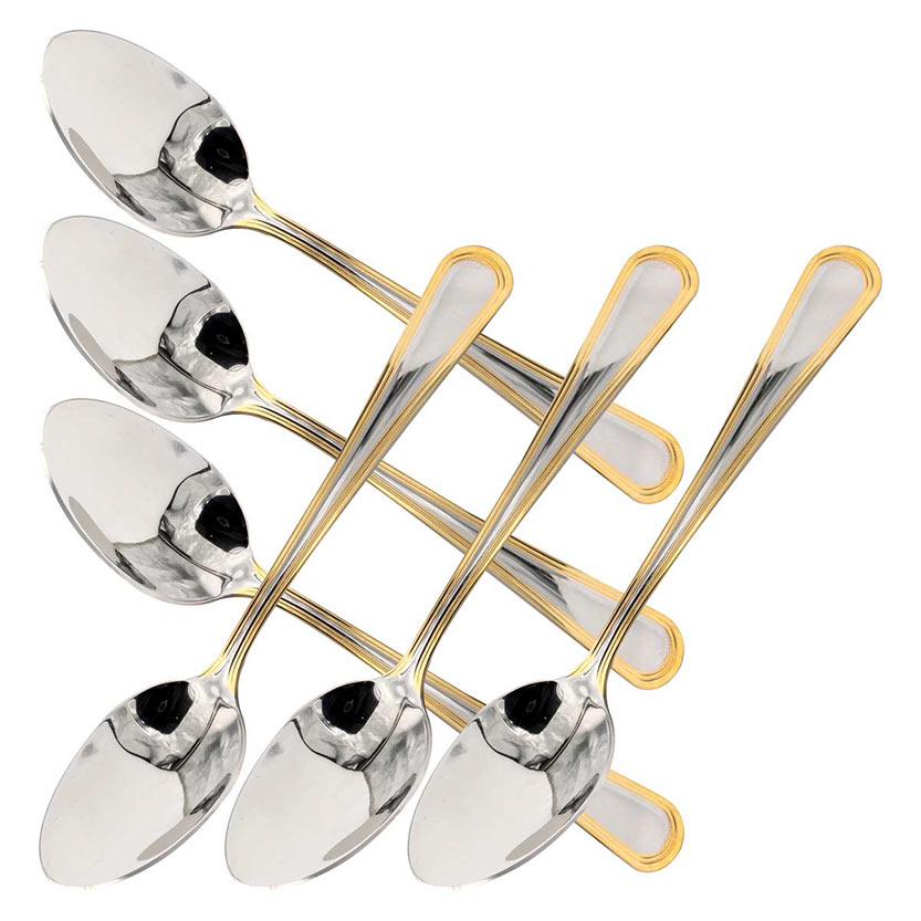 Golden eating spoons 6 pieces