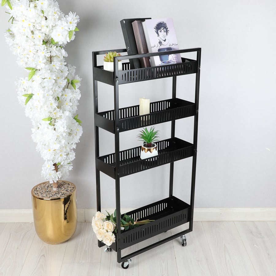 A four-story rectangular kitchen with a black color