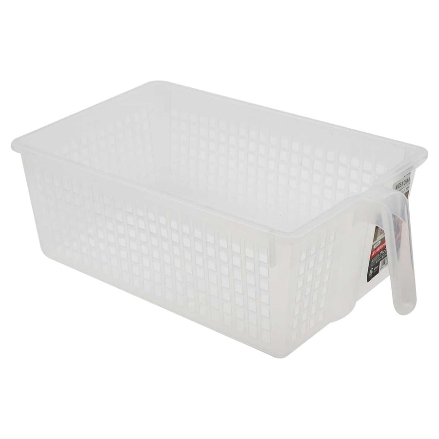 Transparent plastic basket for organizing the refrigerator
