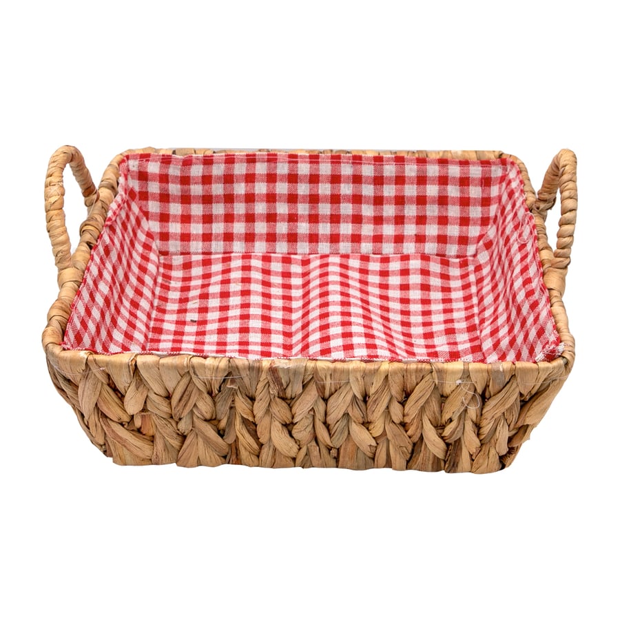 Square wicker basket with handle, 30 cm size