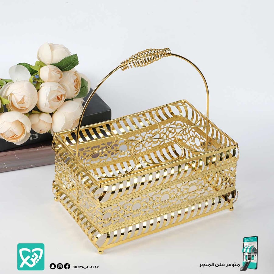 Golden bottle holder with 6 slots