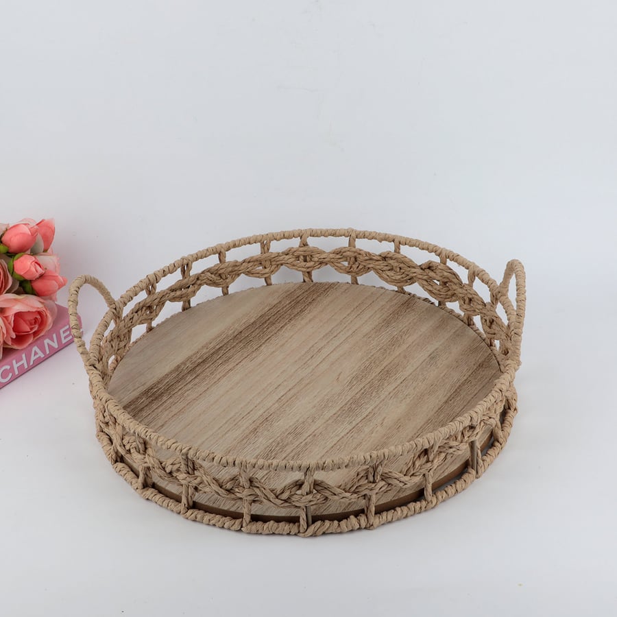 صحن تقديم خشب دائري مقاس30سم