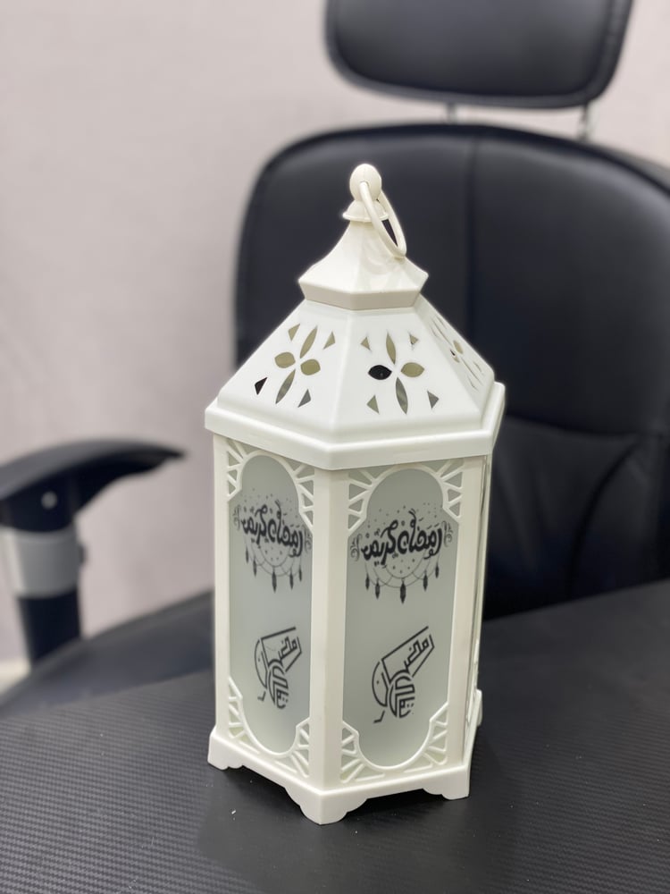 فانوس رمضان ارتفاع 33سم لون ابيض