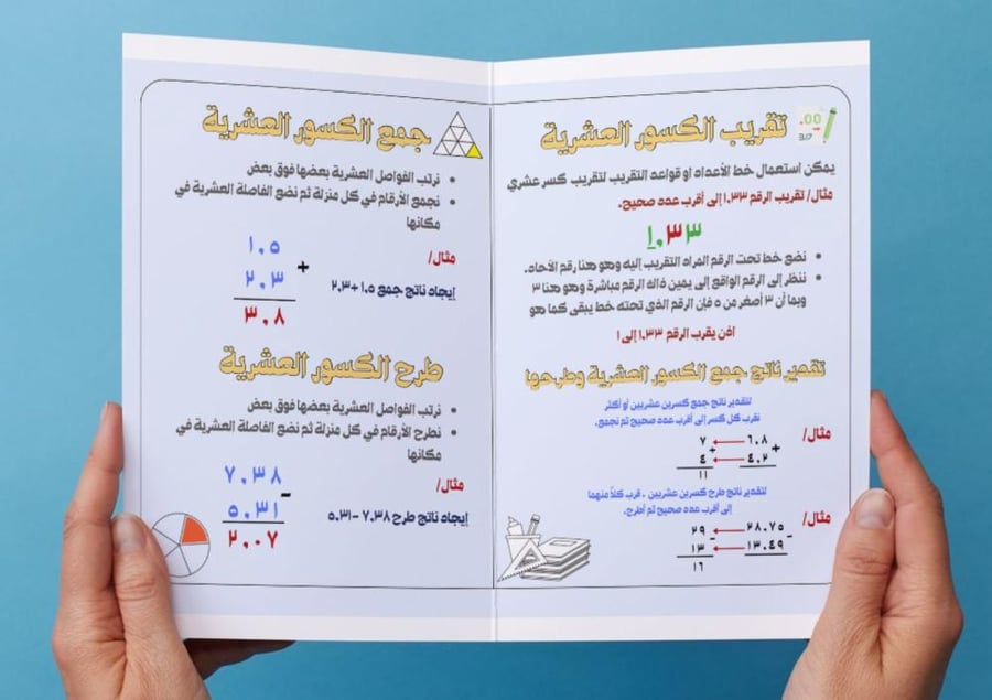 A leaflet on adding and subtracting decimal fractions (Fourth grade)