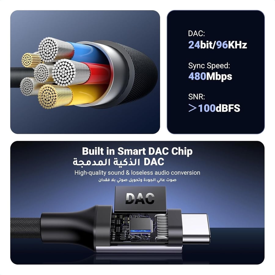 UGREEN Type-C To 3.5mm | وصلة يوجرين 3.5mm  الى تايب سي