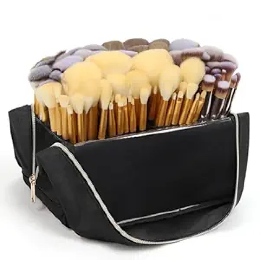 Portable foldable makeup brush organizer bag for professional artists (brushes not included) BZ241003-1