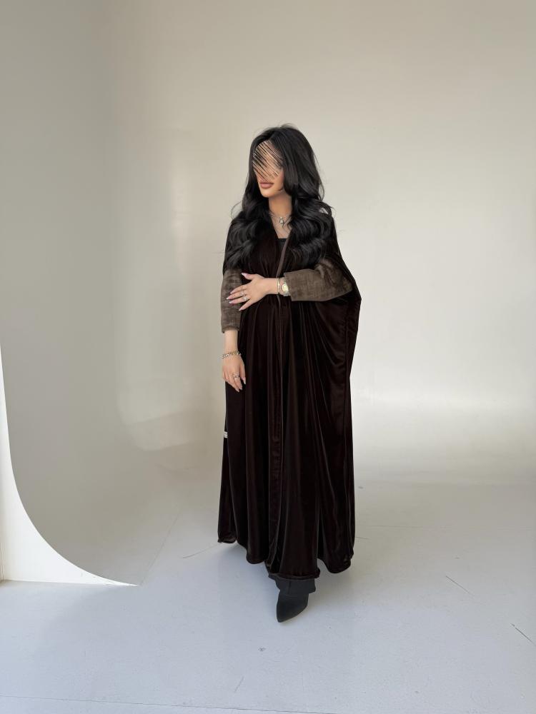 Wool Abaya • Velvet Trim