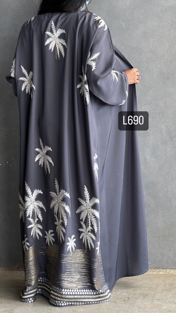 Future crepe abaya, embroidery, computer story, ordinary, street