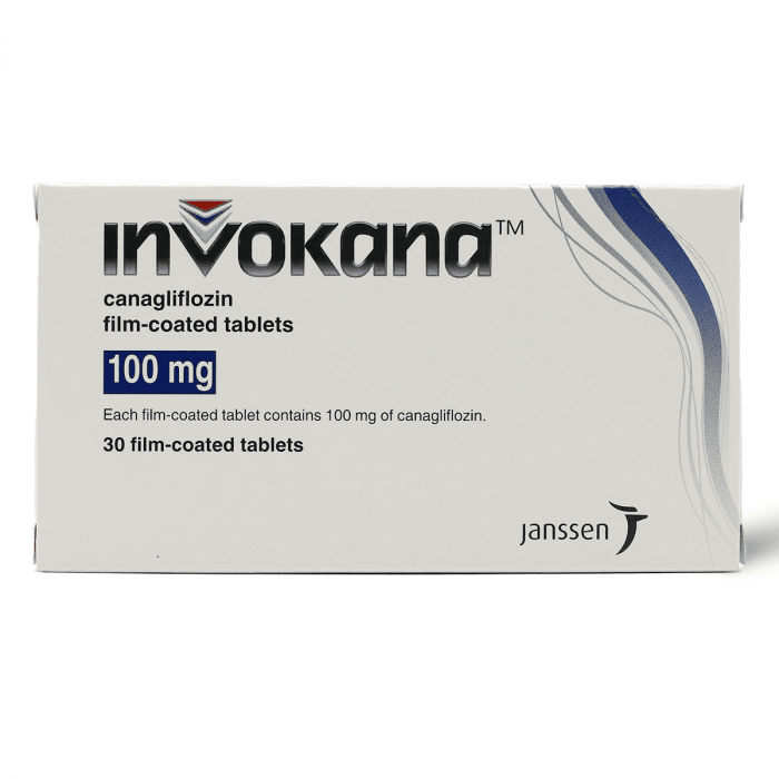 Invokana 100 mg, reduces blood sugar levels - 30 tablets