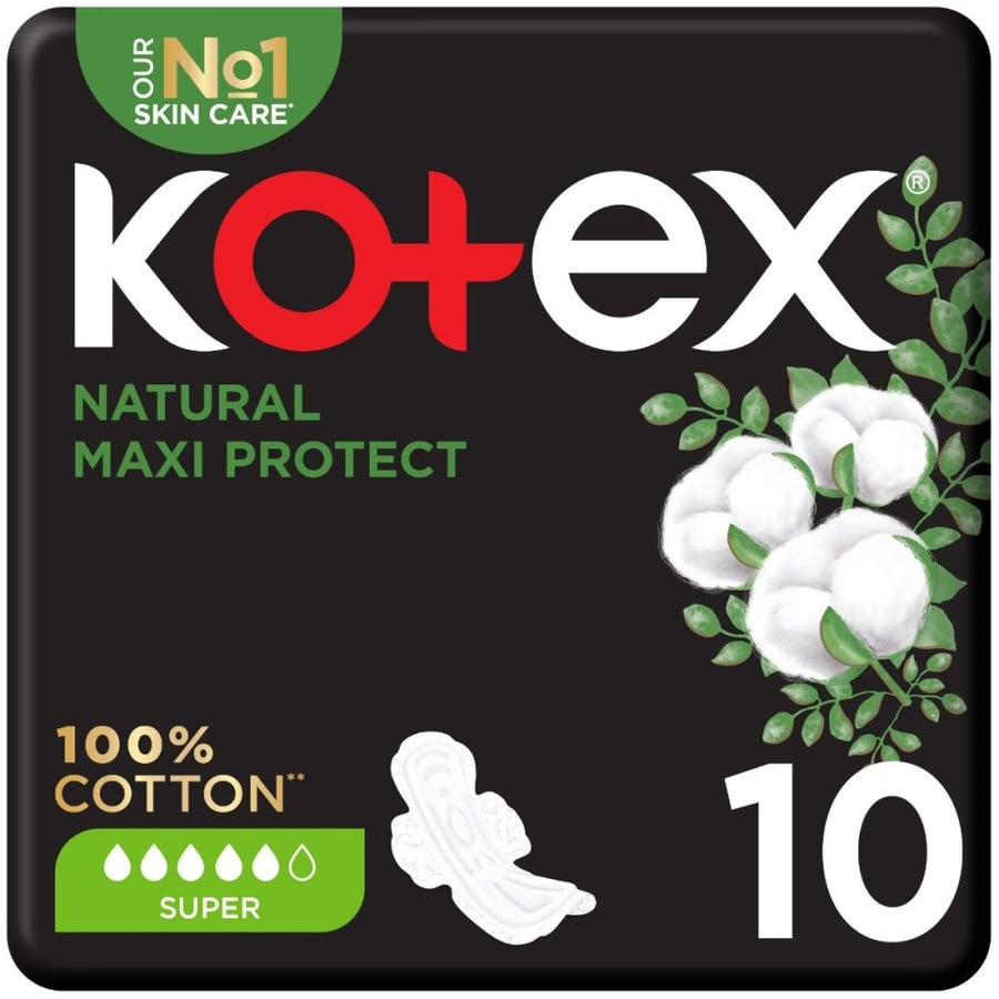 KOTEX NATURAL MAXI SUPER WINGS 10 PADS