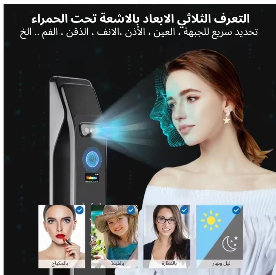 قفل خارجي ذكي ببصمة الوجة