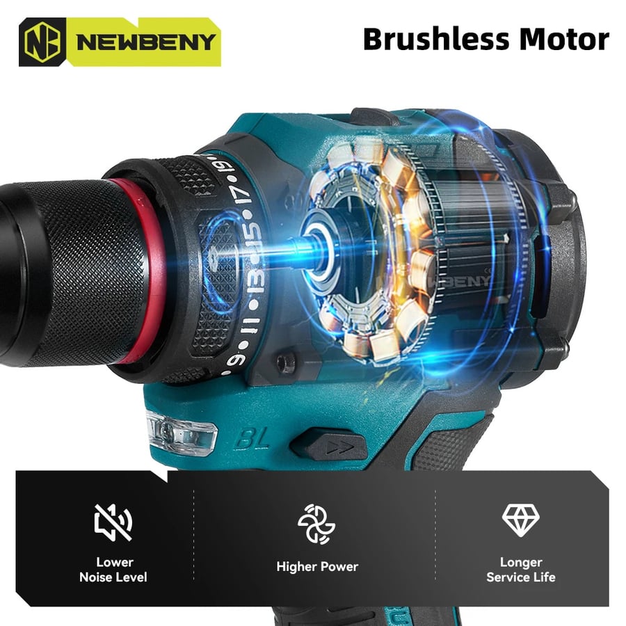 مفك براغي كهربائي بدون فحمات (Brushless)