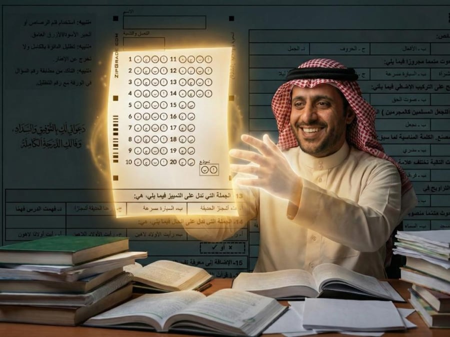 نموذج اختبار تجريبي شامل لمادة الكفايات اللغوية (النحوية والإملائية)