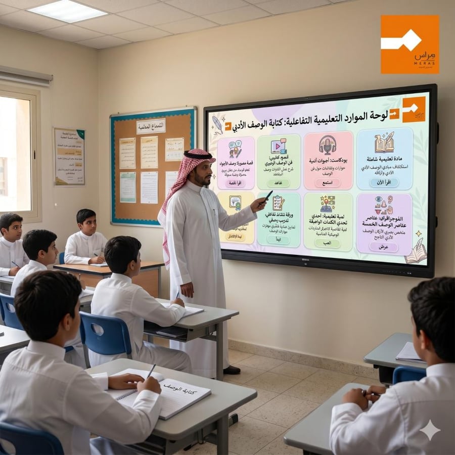 لوحة كتابة الوصف الأدبي التفاعلية