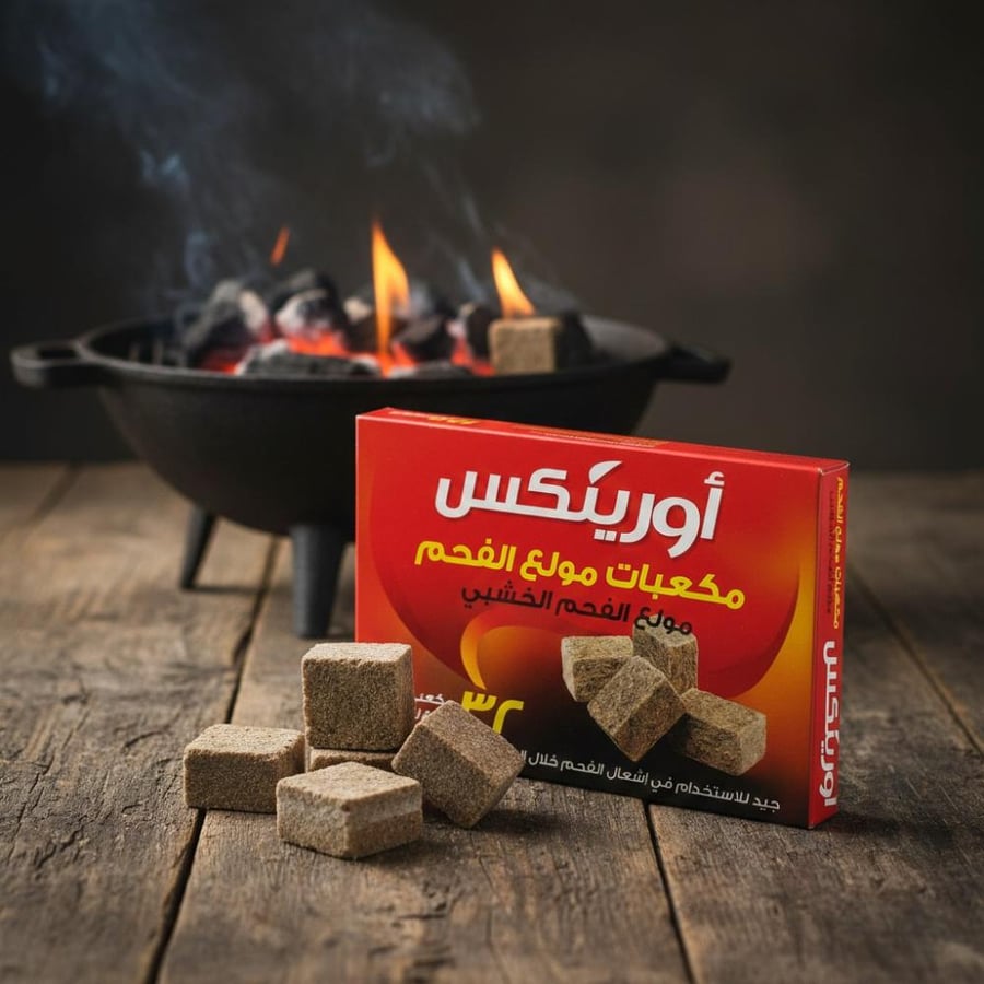 أورينكس مولع فحم مكعبات خشبية - 32 مكعب